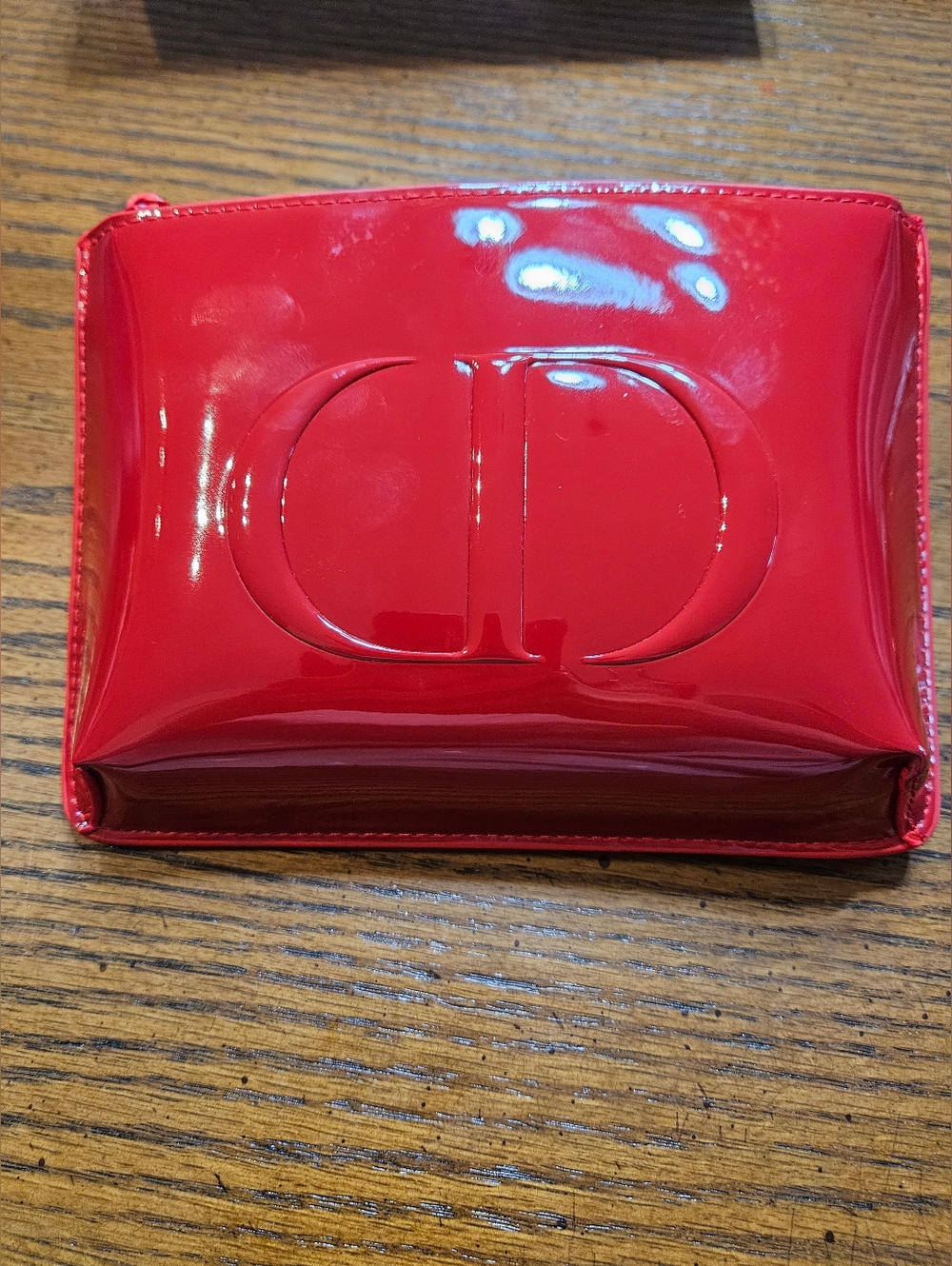 Dior Red Patent Cosmetic / Makeup Pouch (New)